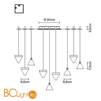 Подвесной светильник Fabbian Tripla F41 G05 76 - Схема