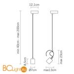 Спот (точечный светильник) Fabbian Tube D84 A03 60 - Схема