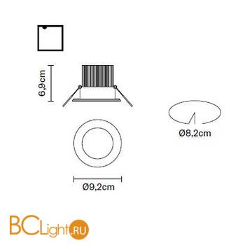 Встраиваемый спот (точечный светильник) Fabbian Venus F40 F05 01 - Схема