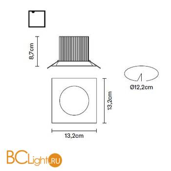 Встраиваемый спот (точечный светильник) Fabbian Venus F40 F23 01 - Схема