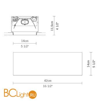 Встраиваемый светильник Fabbian Zen D67 L42 - Схема