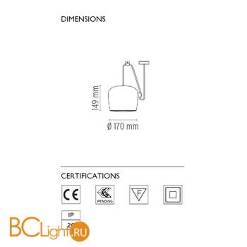 Подвесной светильник Flos AIM Small Cable Plug White F0097009 - Схема
