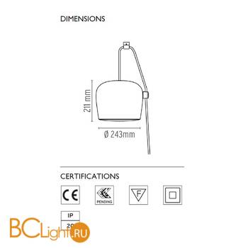Подвесной светильник Flos AIM Cable Plug Anodized brown F0092026 - Схема