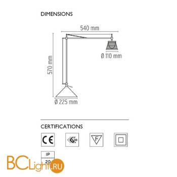 Настольная лампа Flos Archimoon K F0369000 - Схема
