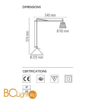 Настольная лампа Flos Archimoon Soft F0375000 - Схема