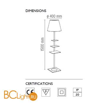 Торшер Flos Bibliotheque Nationale Aluminized silver F1011004 - Схема