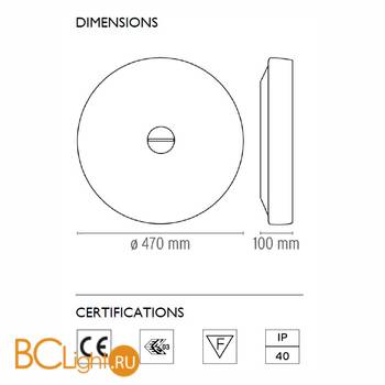 Настенно-потолочный светильник Flos Button HL F3190009 - Схема