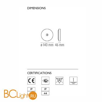 Настенно-потолочный светильник Flos Mini Button Glass F1490009 - Схема