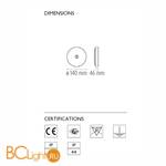 Настенно-потолочный светильник Flos Mini Button Glass F1490009 - Схема