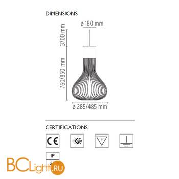 Подвесной светильник Flos Chasen Black F1636030 - Схема