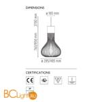 Подвесной светильник Flos Chasen Black F1636030 - Схема