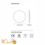 Настенно-потолочный светильник Flos Clara Black ring F1570009+F1571030 - Схема