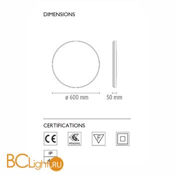 Настенно-потолочный светильник Flos Clara Copper ring F1570009+F1571015 - Схема