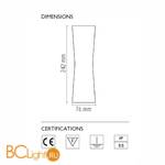 Настенный спот (точечный светильник) Flos Clessidra 40°+40° Chrome F1584057 - Схема