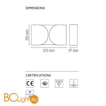 Настенный светильник Flos Foglio Shiny black F2400030 - Схема