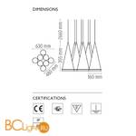 Подвесной светильник Flos Fucsia 8 F2412000 - Схема