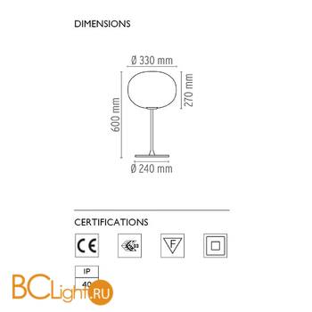 Настольная лампа Flos Glo-Ball Basic T1 F3020000 - Схема