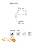 Настольная лампа Flos Glo-Ball Basic T1 F3020000 - Схема