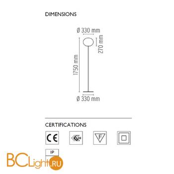 Торшер Flos Glo-Ball F2 F3032020 - Схема