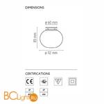 Настенно-потолочный светильник Flos Mini Glo-Ball C/W Mirror Mount. F4190009 - Схема