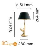 Настольная лампа Flos Guns Table Gun Gold F2954000 - Схема
