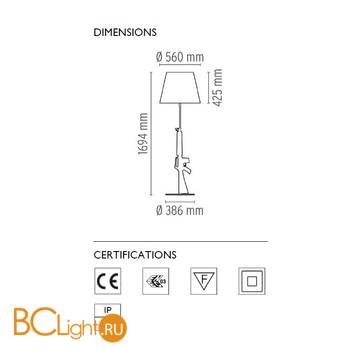 Торшер Flos Guns Lounge Gun Chrome F2955057 - Схема