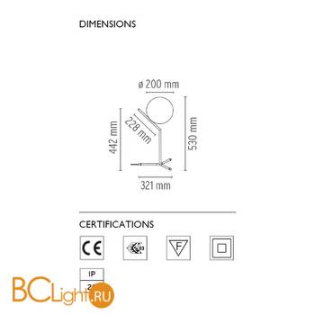 Настольная лампа Flos IC Lights IC T1 HIGH Chrome F3170057 - Схема