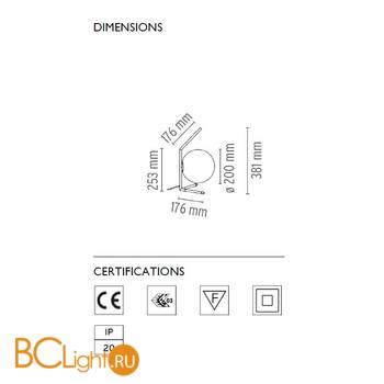 Настольная лампа Flos IC Lights IC T1 LOW Brushed brass F3171059 - Схема