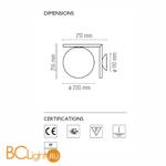 Бра Flos IC Lights C/W 1 Brushed brass F3178059 - Схема