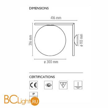 Настенно-потолочный светильник Flos IC Lights C/W 2 Chrome F3179057 - Схема