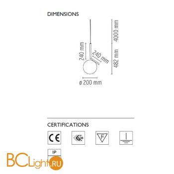 Подвесной светильник Flos IC Lights S1 Chrome F3175057 - Схема