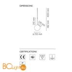 Подвесной светильник Flos IC Lights S1 Brushed brass F3175059 - Схема