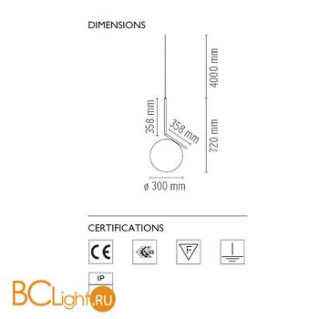Подвесной светильник Flos IC Lights S2 Chrome F3176057 - Схема