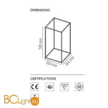 Напольный светильник Flos Ipnos Outdoor Burnished brass F3150046 - Схема