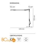 Настольная лампа Flos Kelvin LED Base Black F3311030 - Схема