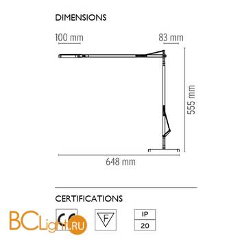 Настольная лампа Flos Kelvin LED Base Anthracite F3311033 - Схема