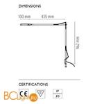 Настольная лампа Flos Kelvin LED Desk support (Visible cable) Chrome F3308057 - Схема