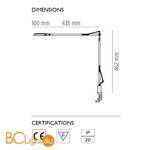 Настольная лампа Flos Kelvin LED Clamp Black F3301030 - Схема