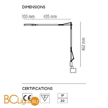 Бра Flos Kelvin LED Wall support Black F3302030 - Схема