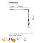 Бра Flos Kelvin LED Wall support Chrome F3314057 - Схема