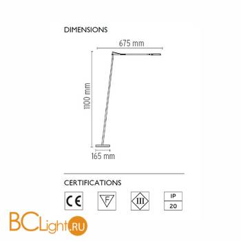 Напольный светильник Flos Kelvin LED F Black F3305030 - Схема