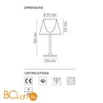 Настольная лампа Flos Ktribe T1 Glass F6281000 - Схема