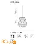 Подвесной светильник Flos Ktribe S1 Aluminized silver F6256000 - Схема