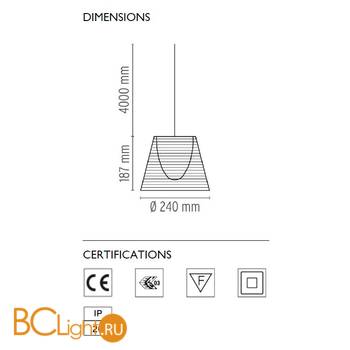 Подвесной светильник Flos Ktribe S1 Fumee F6256030 - Схема