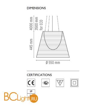 Подвесной светильник Flos Ktribe S3 Aluminized bronze F6258046 - Схема