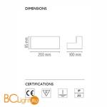 Настенный светильник Flos Long Light F0010009 - Схема