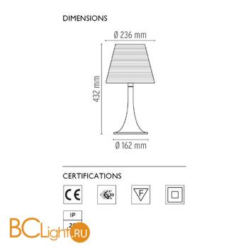 Настольная лампа Flos Miss K Soft F6255007 - Схема
