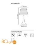 Настольная лампа Flos Miss K F6255030 - Схема