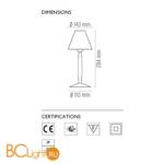 Настольная лампа Flos Miss Sissi F6250042 - Схема