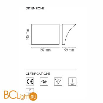 Настенный светильник Flos Pochette Grey F9700020 - Схема